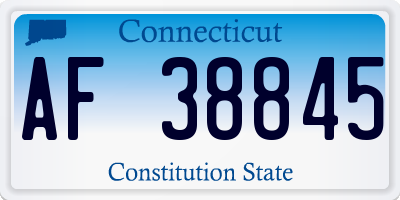 CT license plate AF38845