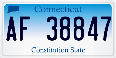 CT license plate AF38847