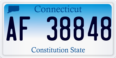CT license plate AF38848