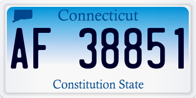 CT license plate AF38851