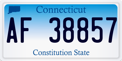 CT license plate AF38857