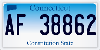 CT license plate AF38862