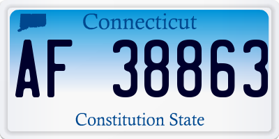 CT license plate AF38863