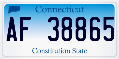 CT license plate AF38865