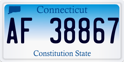 CT license plate AF38867