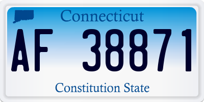 CT license plate AF38871