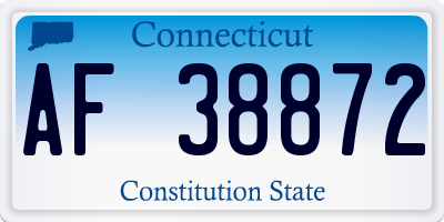 CT license plate AF38872