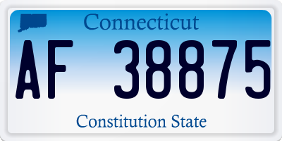 CT license plate AF38875