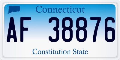 CT license plate AF38876