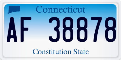 CT license plate AF38878