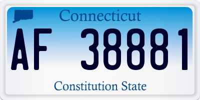CT license plate AF38881