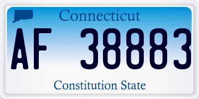 CT license plate AF38883