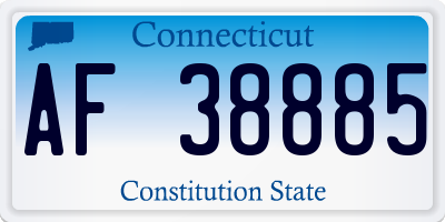 CT license plate AF38885