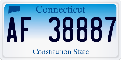 CT license plate AF38887