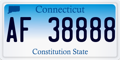 CT license plate AF38888