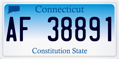 CT license plate AF38891