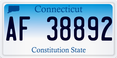 CT license plate AF38892
