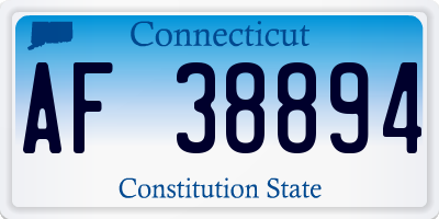 CT license plate AF38894