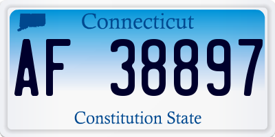 CT license plate AF38897