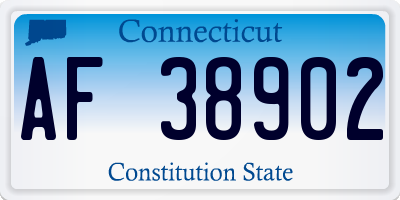 CT license plate AF38902