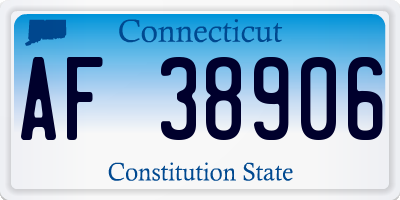 CT license plate AF38906