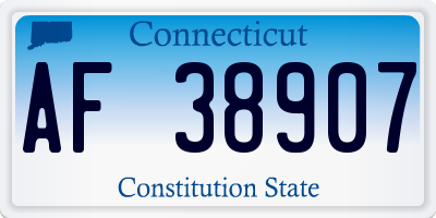 CT license plate AF38907