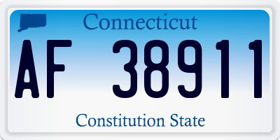 CT license plate AF38911