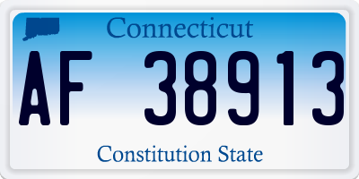 CT license plate AF38913