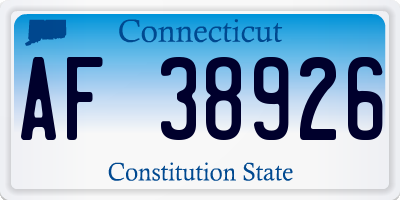 CT license plate AF38926