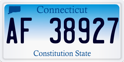 CT license plate AF38927