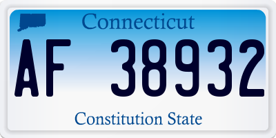 CT license plate AF38932