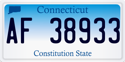 CT license plate AF38933