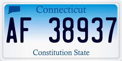 CT license plate AF38937