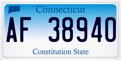 CT license plate AF38940