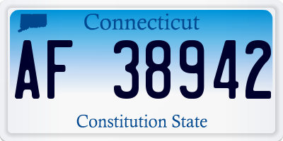 CT license plate AF38942