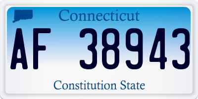 CT license plate AF38943