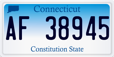 CT license plate AF38945