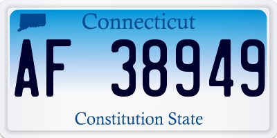 CT license plate AF38949