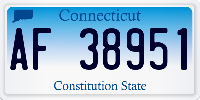 CT license plate AF38951
