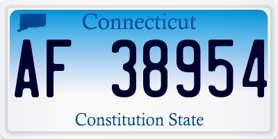 CT license plate AF38954