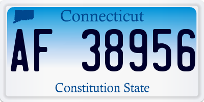 CT license plate AF38956