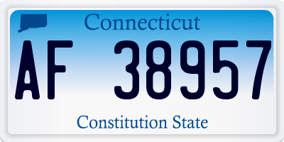 CT license plate AF38957