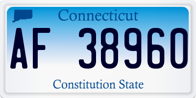 CT license plate AF38960