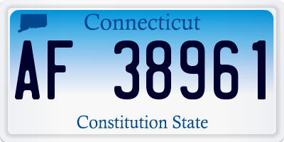 CT license plate AF38961
