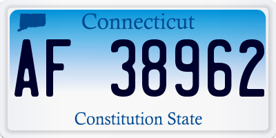 CT license plate AF38962