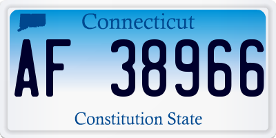 CT license plate AF38966