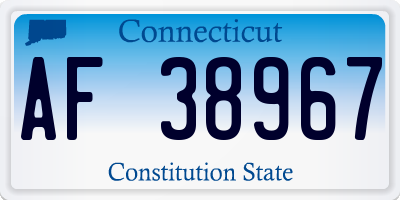 CT license plate AF38967