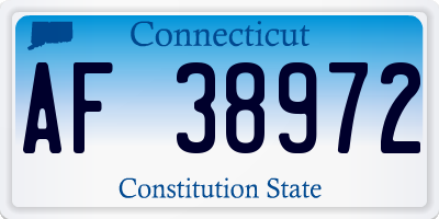 CT license plate AF38972