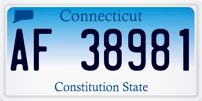 CT license plate AF38981