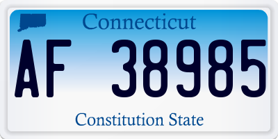 CT license plate AF38985